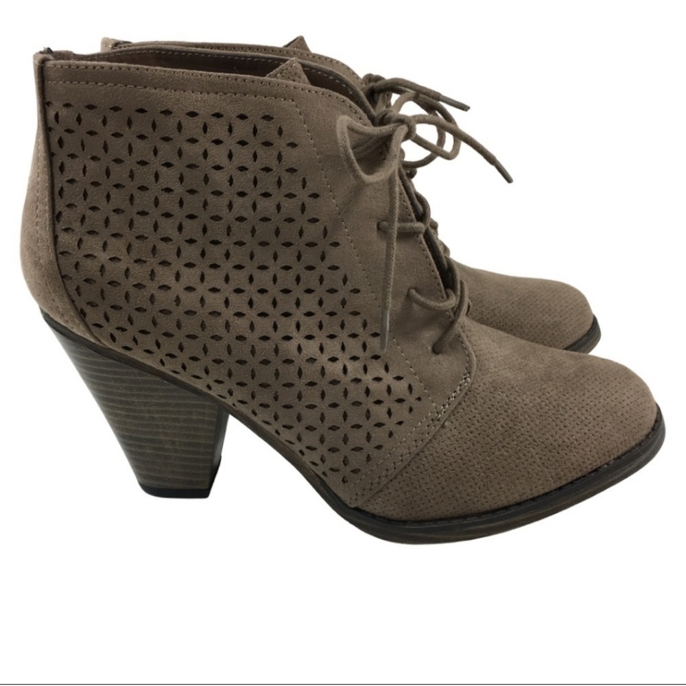 MIA Lace-Up PHILLIP Vegan Suede Booties 10